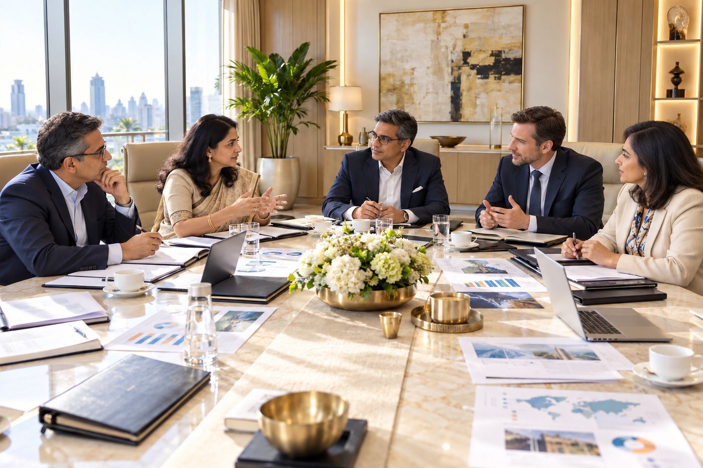 Directors working their own numbers across the table